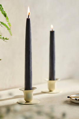 Terrain Kunst Bell Taper Holders, Set Of 2 In White