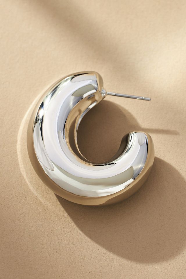 Chunky Metal Hoop Earrings #1