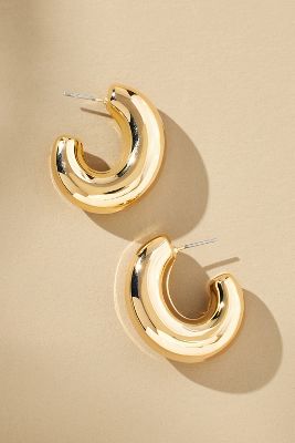 Shop By Anthropologie Chunky Metal Hoop Earrings In Gold