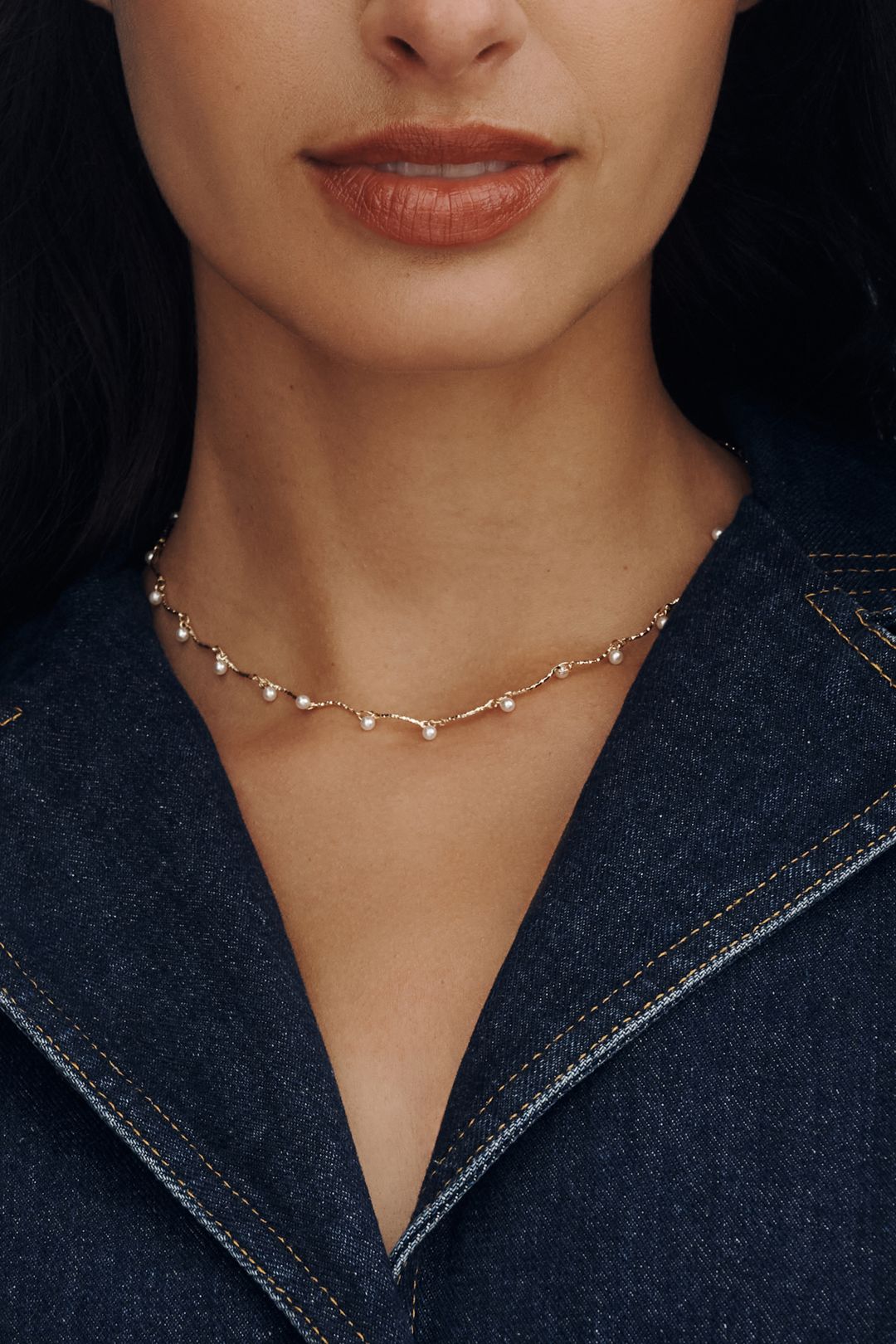 Drippy Crystal Necklace - Pearl, One Size