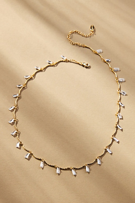 By Anthropologie Drippy Crystal Necklace In Clear