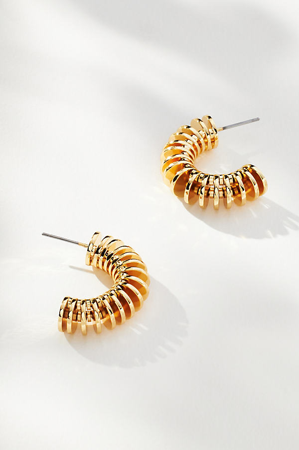 Shop By Anthropologie Coiled Hoop Earrings In Gold