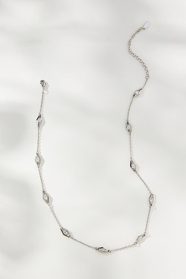 Anthropologie Marquis Sparkle Necklace In Silver