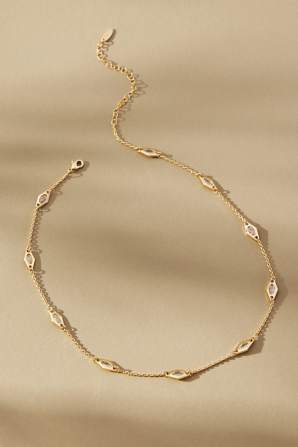 Shop Anthropologie Marquis Sparkle Necklace In Gold