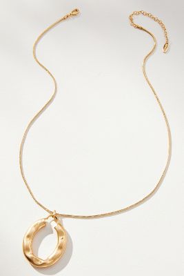 By Anthropologie Molten Oval Pendant Necklace In Gold