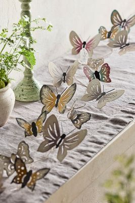 Terrain Butterflies Iron Garland In Gray