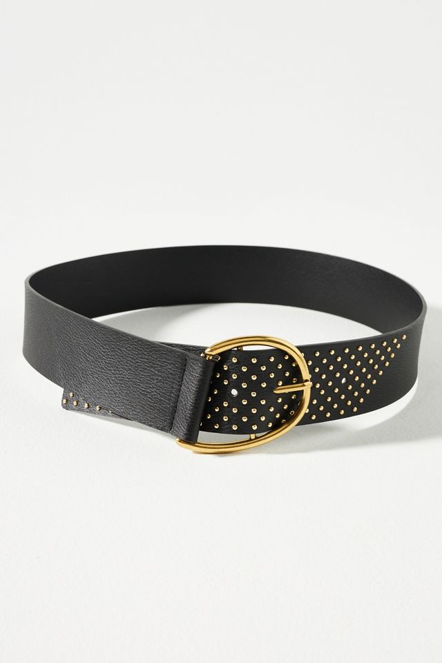Studded Low Slung Pant Belt, 38mm Wide, Adjustable Fit, PU Material Beltiscool Snap On 1 1/2 main image 3
