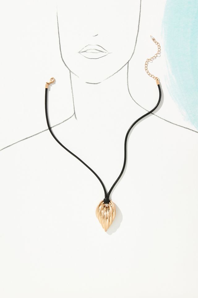 Leaflet Rope Pendant Necklace #2