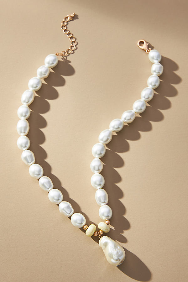 By Anthropologie Pearl Strand Necklace In White