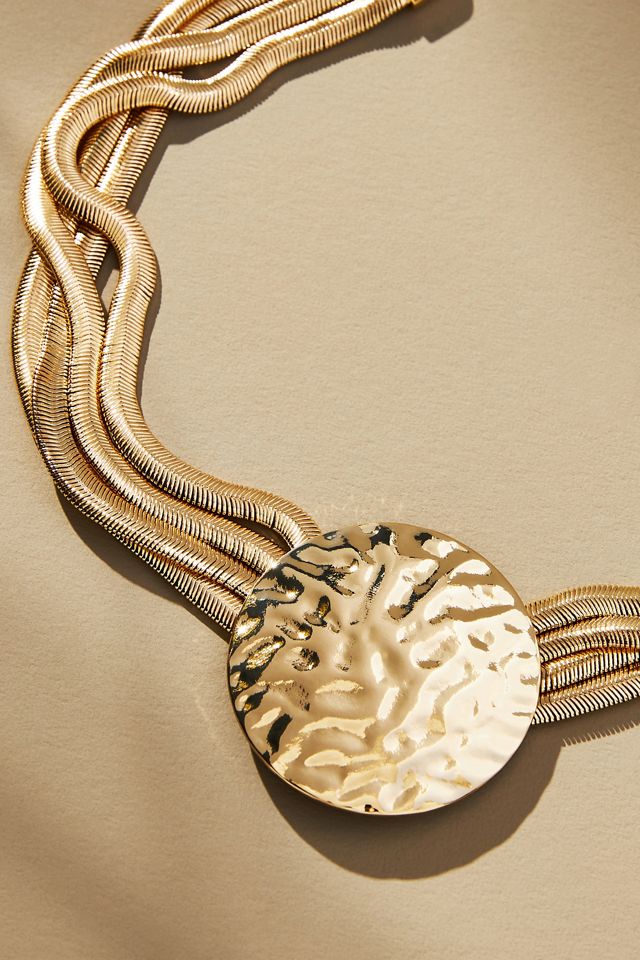 Hammered Dome Choker Necklace #1