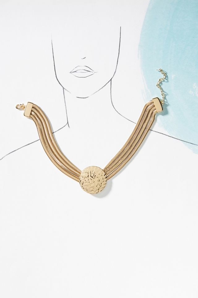 Hammered Dome Choker Necklace #2