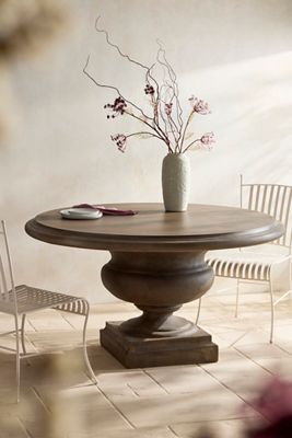 Venetian Stone Pedestal Round Dining Table