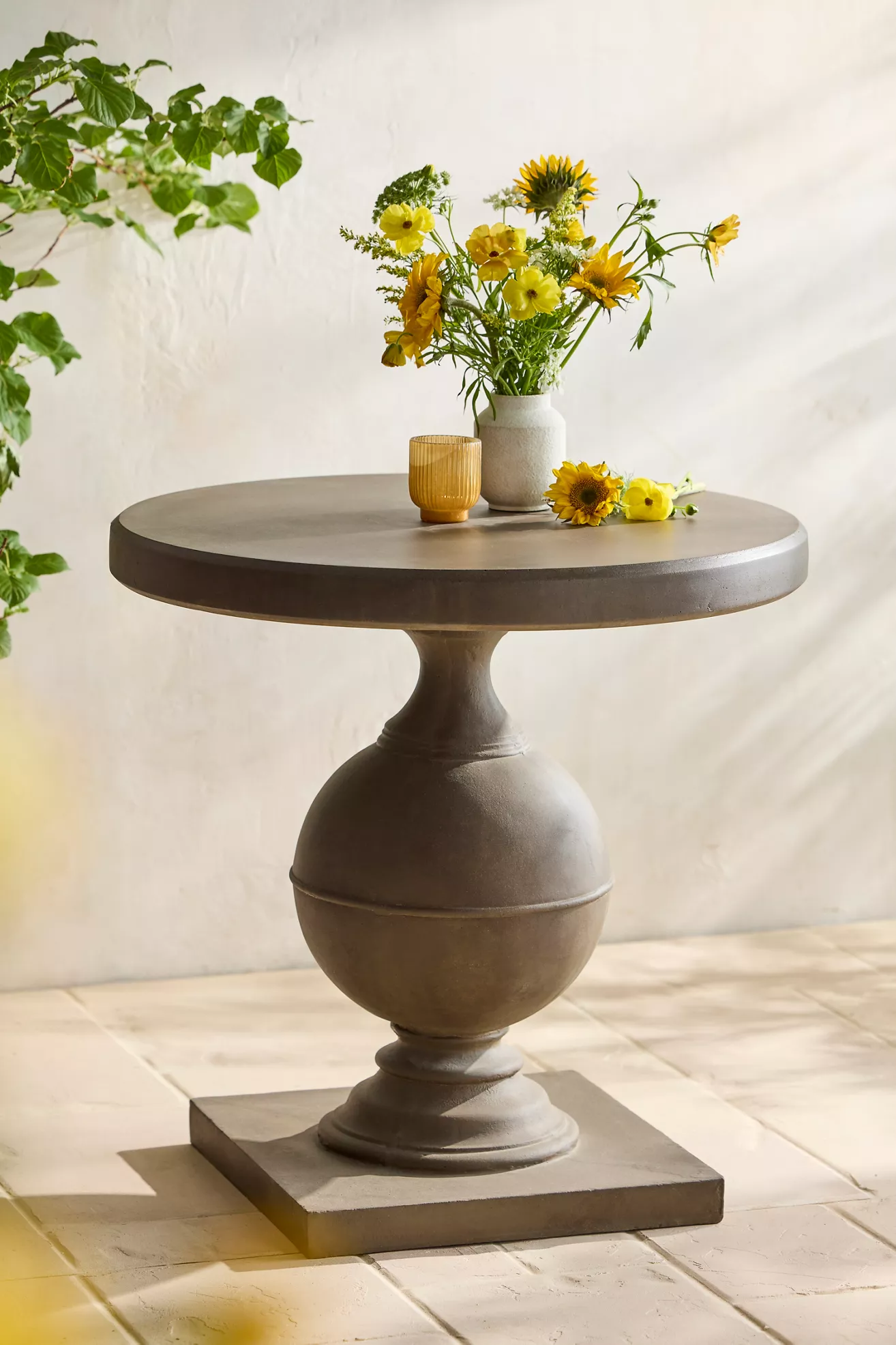 Hydra Stone Pedestal Foyer Table