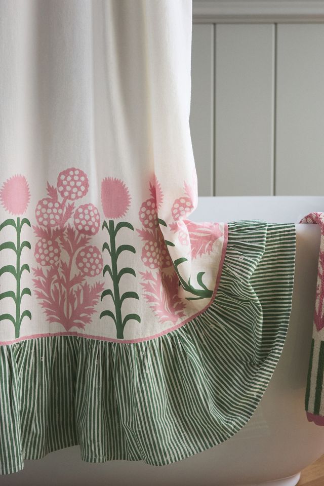 Ellen Merchant Cottage Ruffle Shower Curtain #1