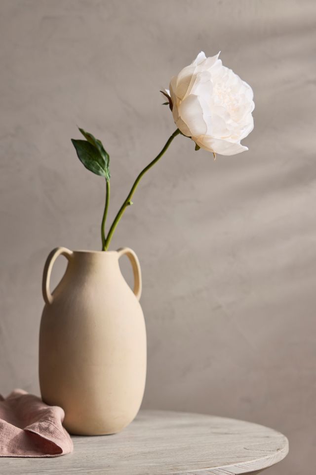 Faux Peony Stem, White #1