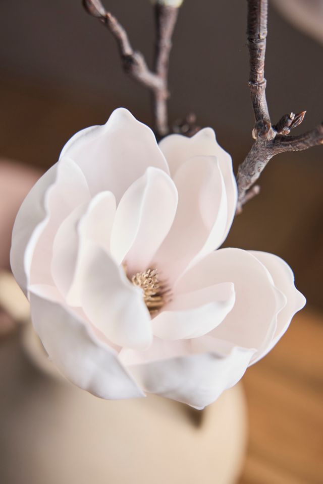 Faux Magnolia Spray, Pink + White #1