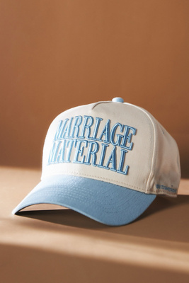 Bridemerch Marriage Material Trucker Hat In Blue