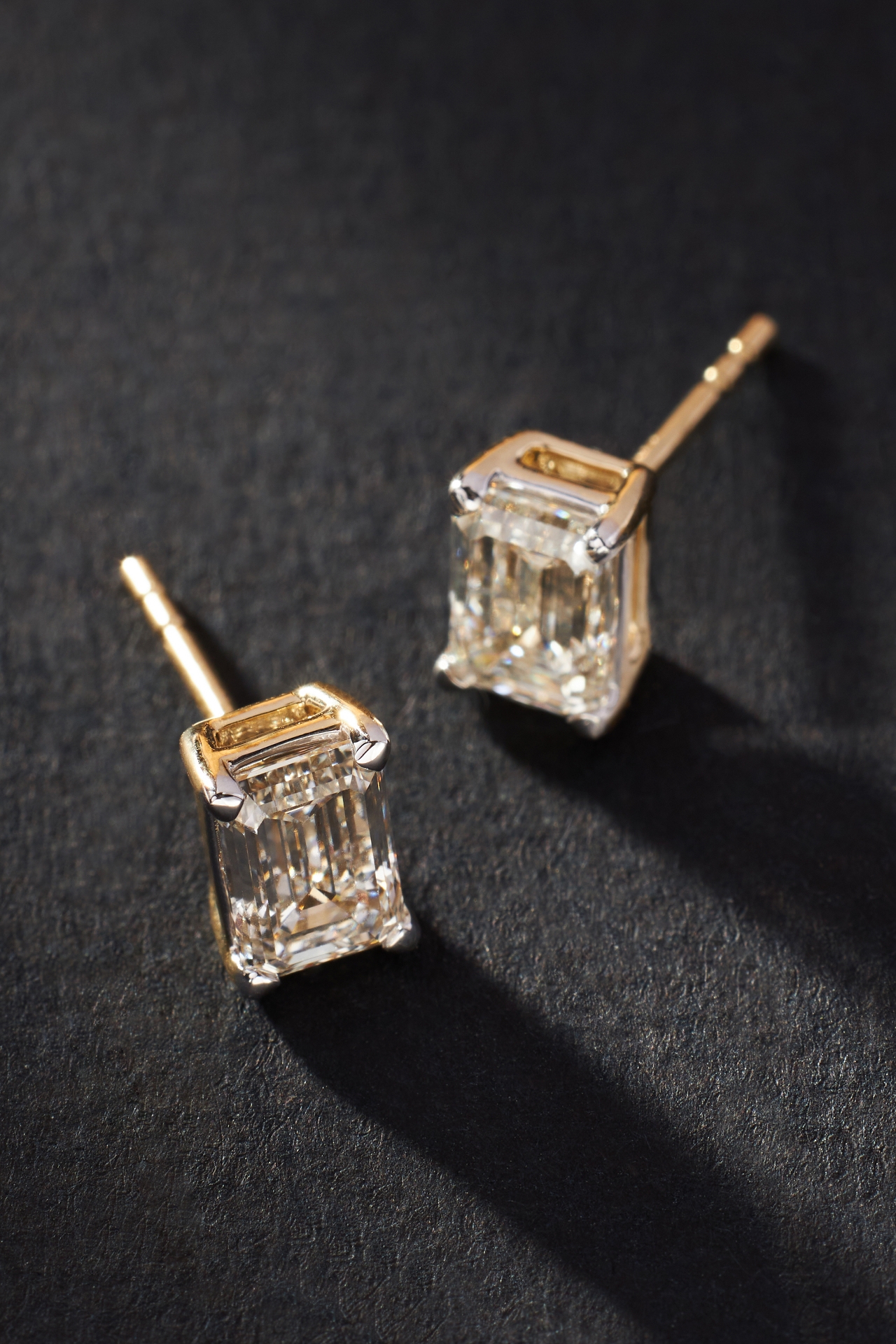 Emerald-Cut Diamond Earrings