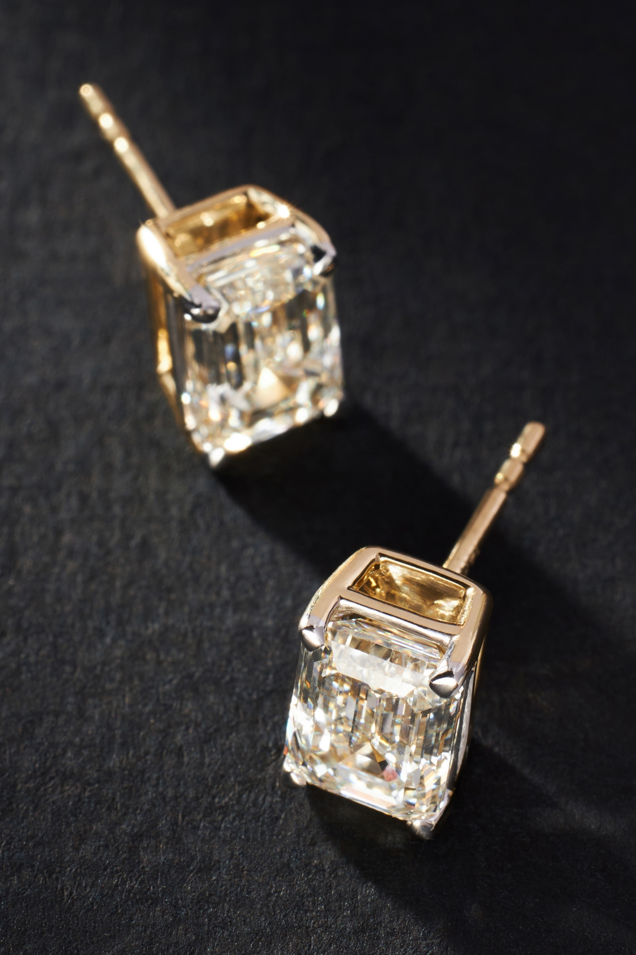 4ct Emerald-Cut Diamond Post Earrings