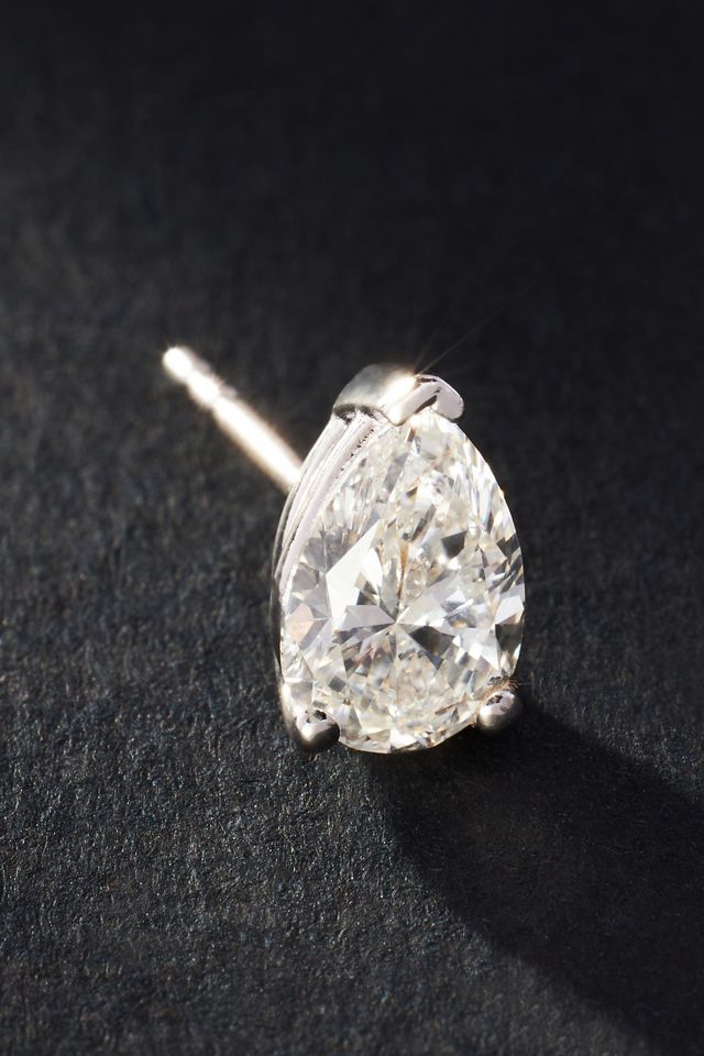 Pear-Cut 2ct Diamond Post Earrings #1