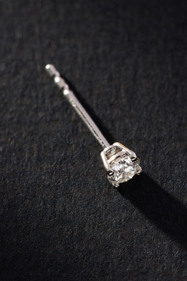 Silver Classic Diamond Post Earrings #1