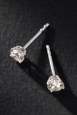 By Anthropologie Silver Classic Diamond Post Earrings In Multicolor