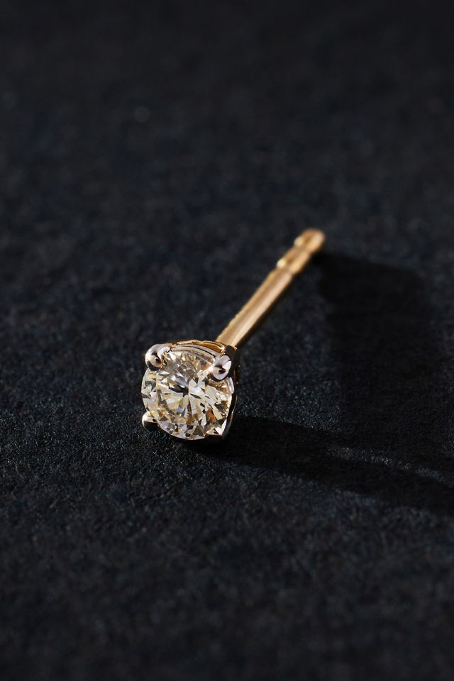 Gold Classic Diamond Post Earrings #1