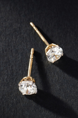 Fine Diamonds By Anthropologie Gold Classic Diamond Post Earrings In Multicolor