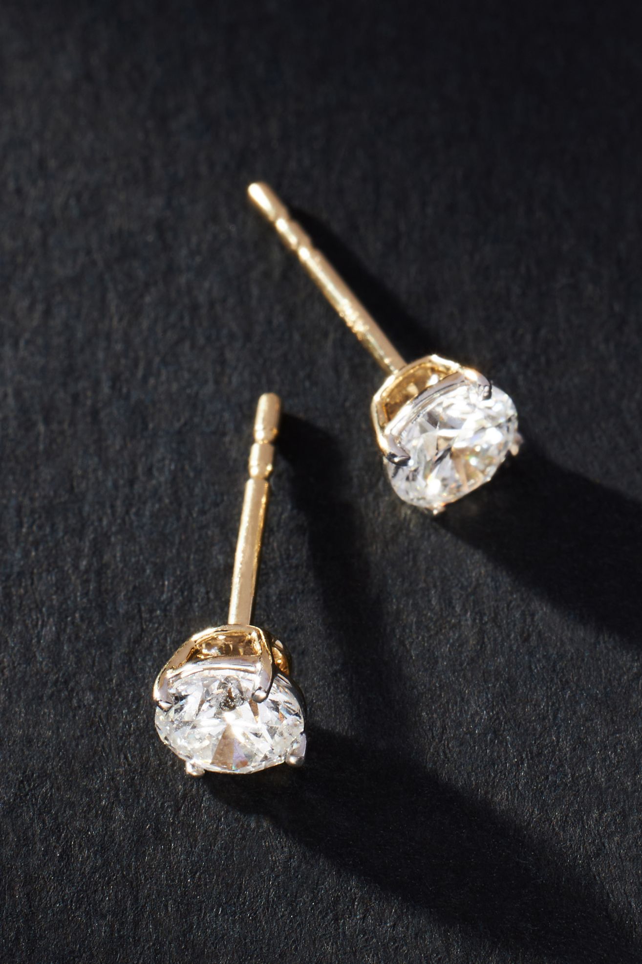 Gold Classic Diamond Post Earrings - 1 ct, GOLD
