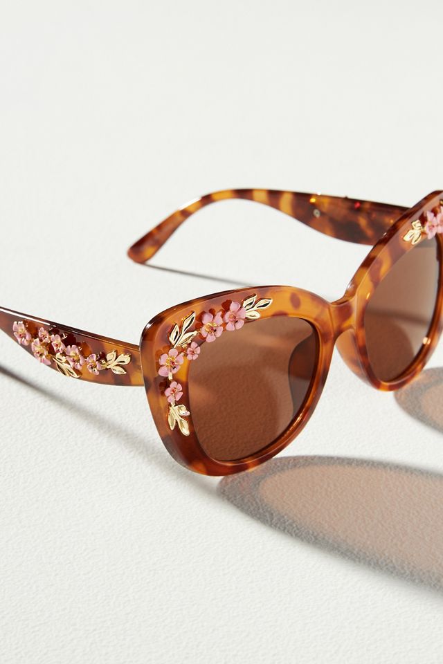 Gafas de Sol Estilo Cat-Eye con Adorno Floral #2