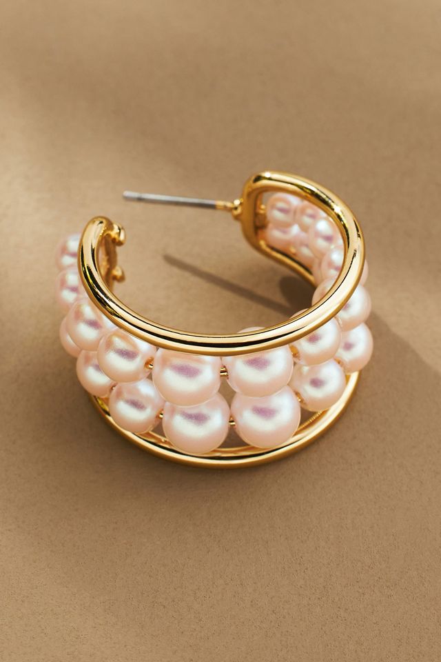 Boucles d'oreilles à double perle #3