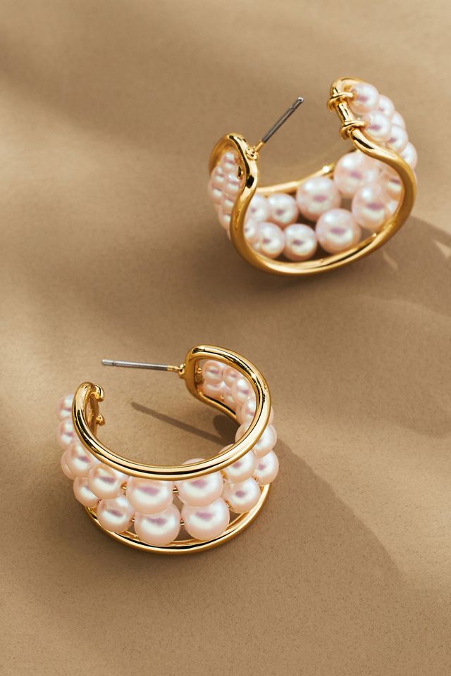 Boucles d'oreilles à double perle #2