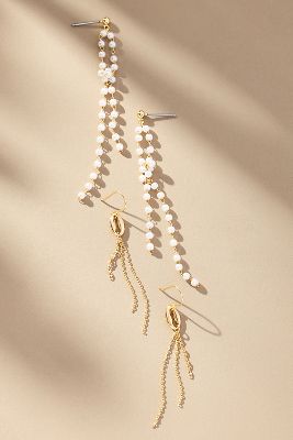 Two Tiered White Keshi Pearl Earrings – Chan Luu