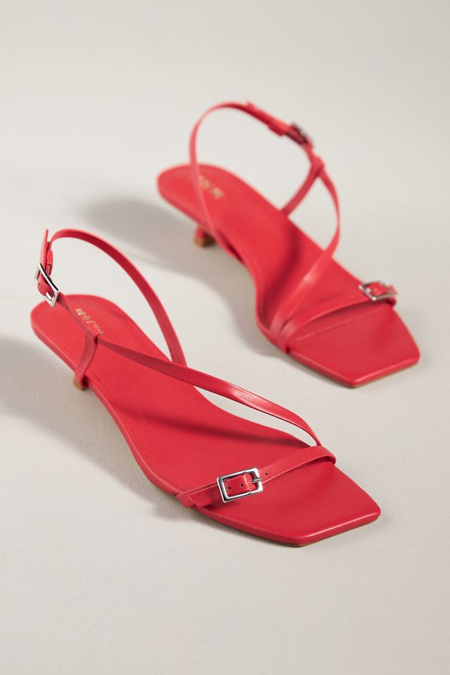 Maeve Asymmetrical Buckle Kitten Heels #1