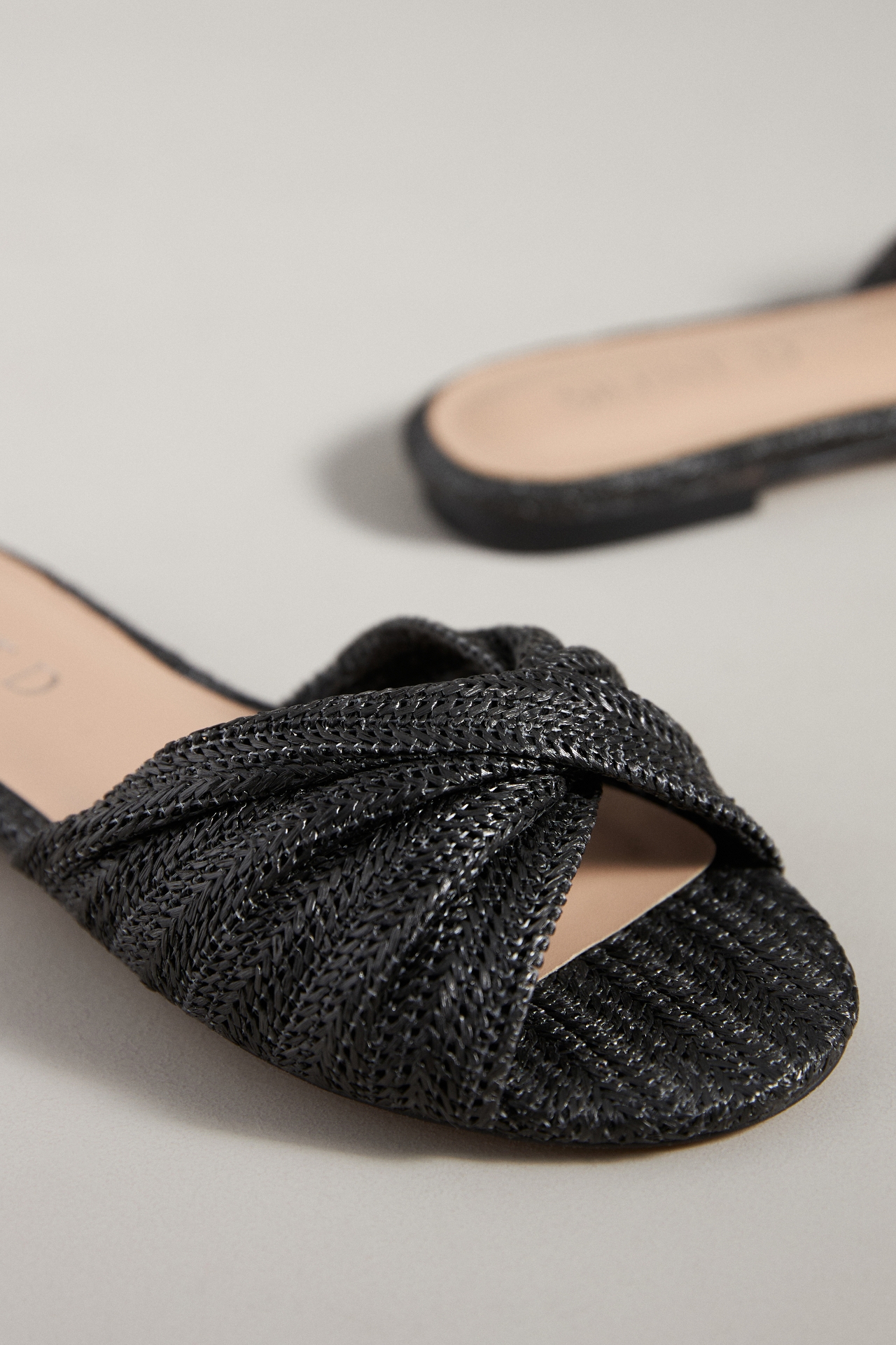 Silent D Raffia Flat Sandals