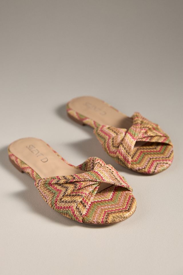 Silent D Raffia Flat Sandals #1