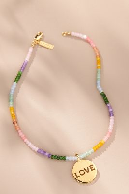 Celeste Starre Women's Heaven And Earth All You Need Is Love 18k Gold-plated & Chalcedony Bead Pendant Necklace In Multicolor