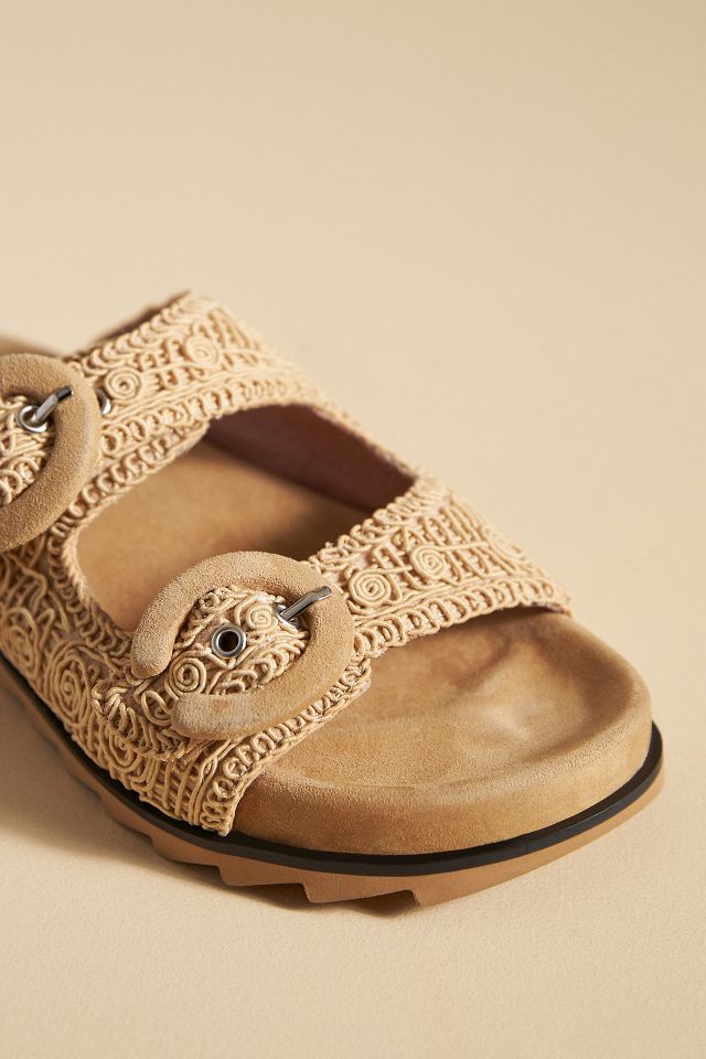 Bibi Lou Macramé Buckle Slide Sandals | Anthropologie