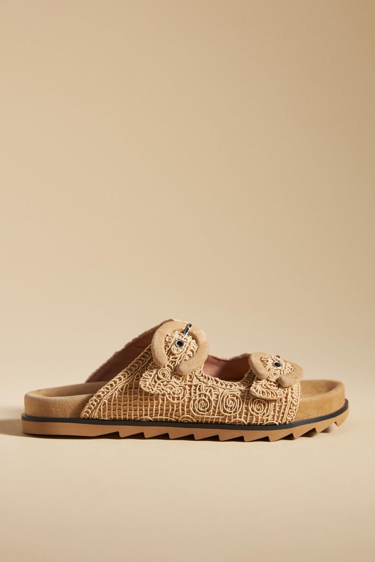 Bibi Lou Macramé Buckle Slide Sandals