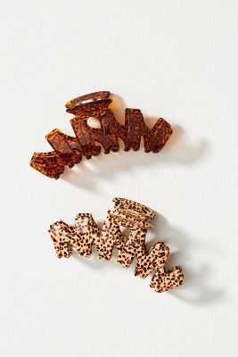 By Anthropologie Zigzag Claw Clips, Set Of 2 In Multicolor