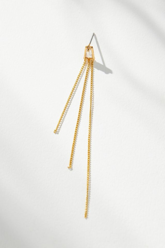 Long Chain Tassel Drop Earrings #1
