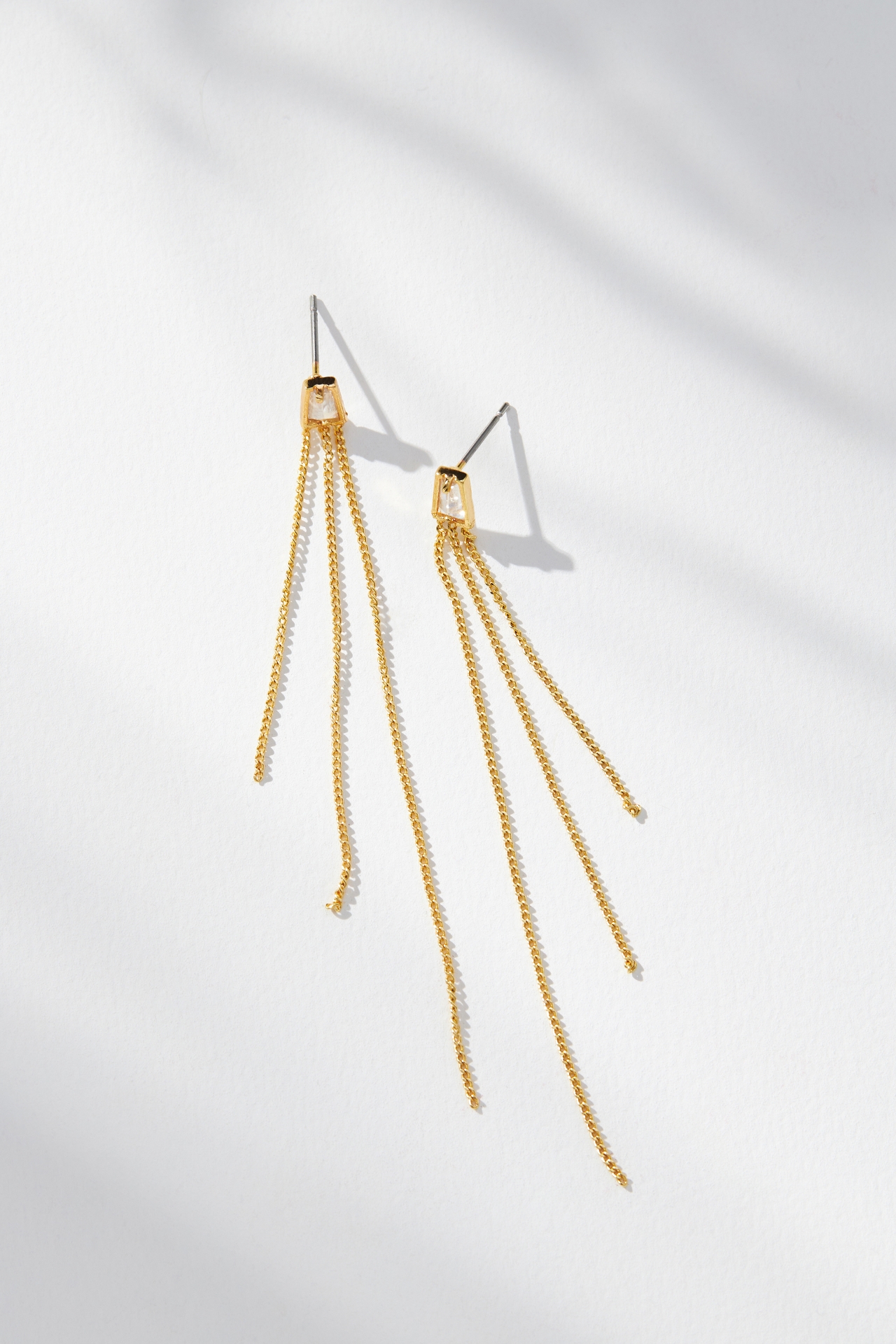 Long Chain Tassel Drop Earrings