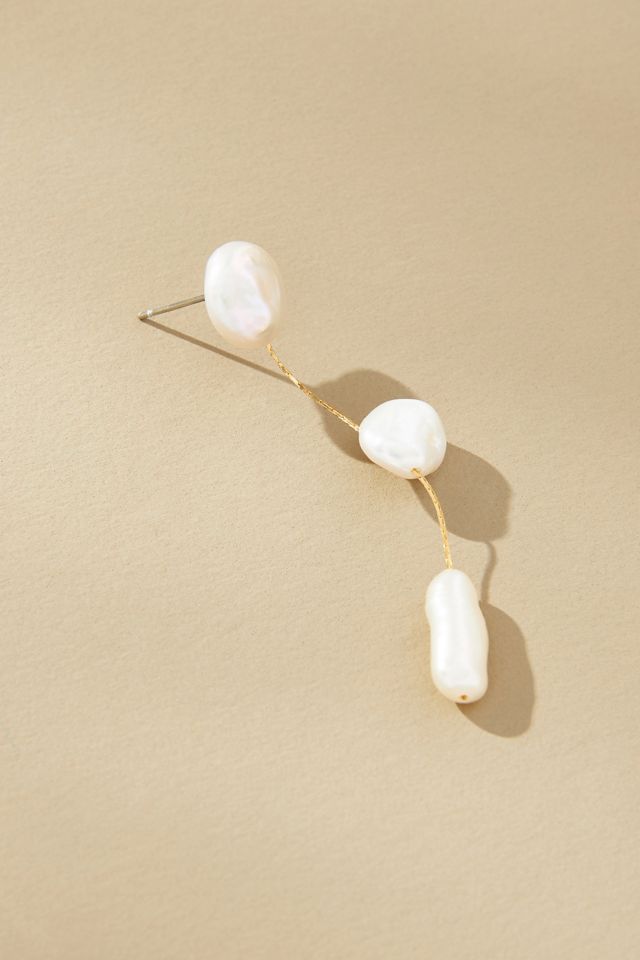 Triple Pearl Drop Earrings #1