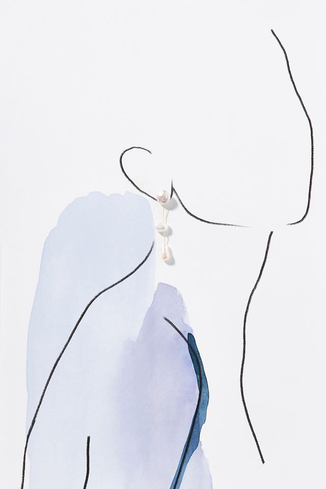 Triple Pearl Drop Earrings #2