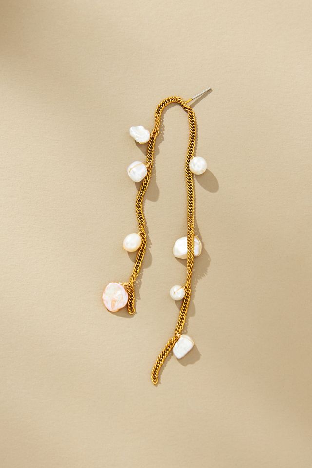 Pearl Chain Drop Earrings #1