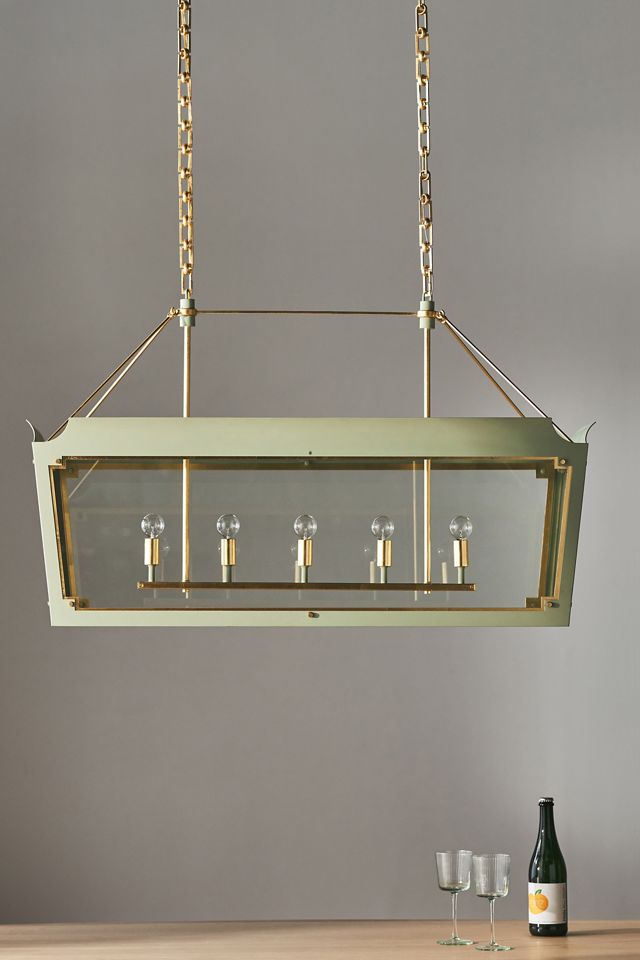 Caddo Linear Glass Metal Chandelier #1