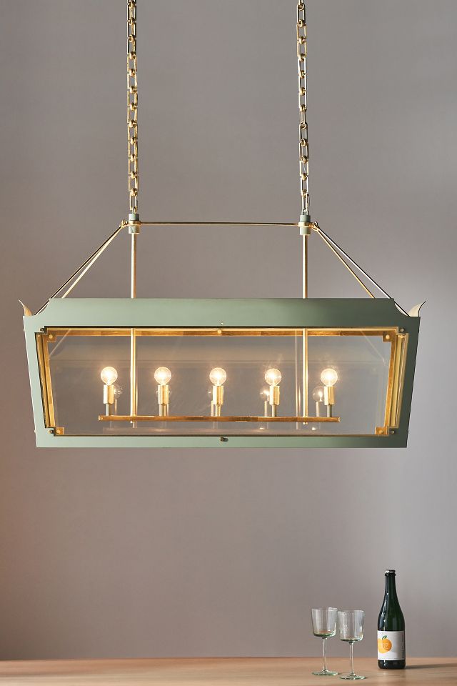 Linear lantern outlet chandelier