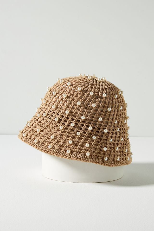 By Anthropologie Pearl Crochet Bucket Hat | Anthropologie display picture 3