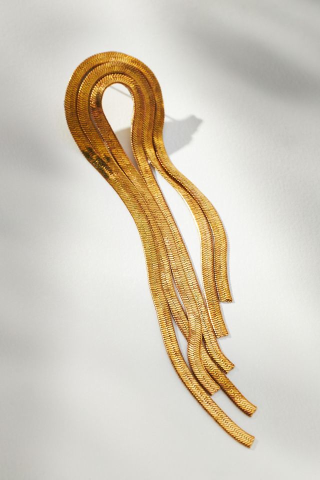 Asymmetrical Fringe Drop Earrings #1