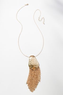 By Anthropologie Chunky Stone Fringe Necklace In Gold